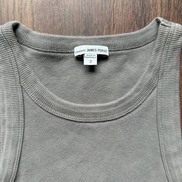 James Perse Standard Cotton Rib Tank Top in Taupe – Women’s Medium - Picture 7 of 9